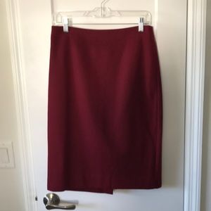 JCrew Factory Burgundy Wool Pencil Skirt